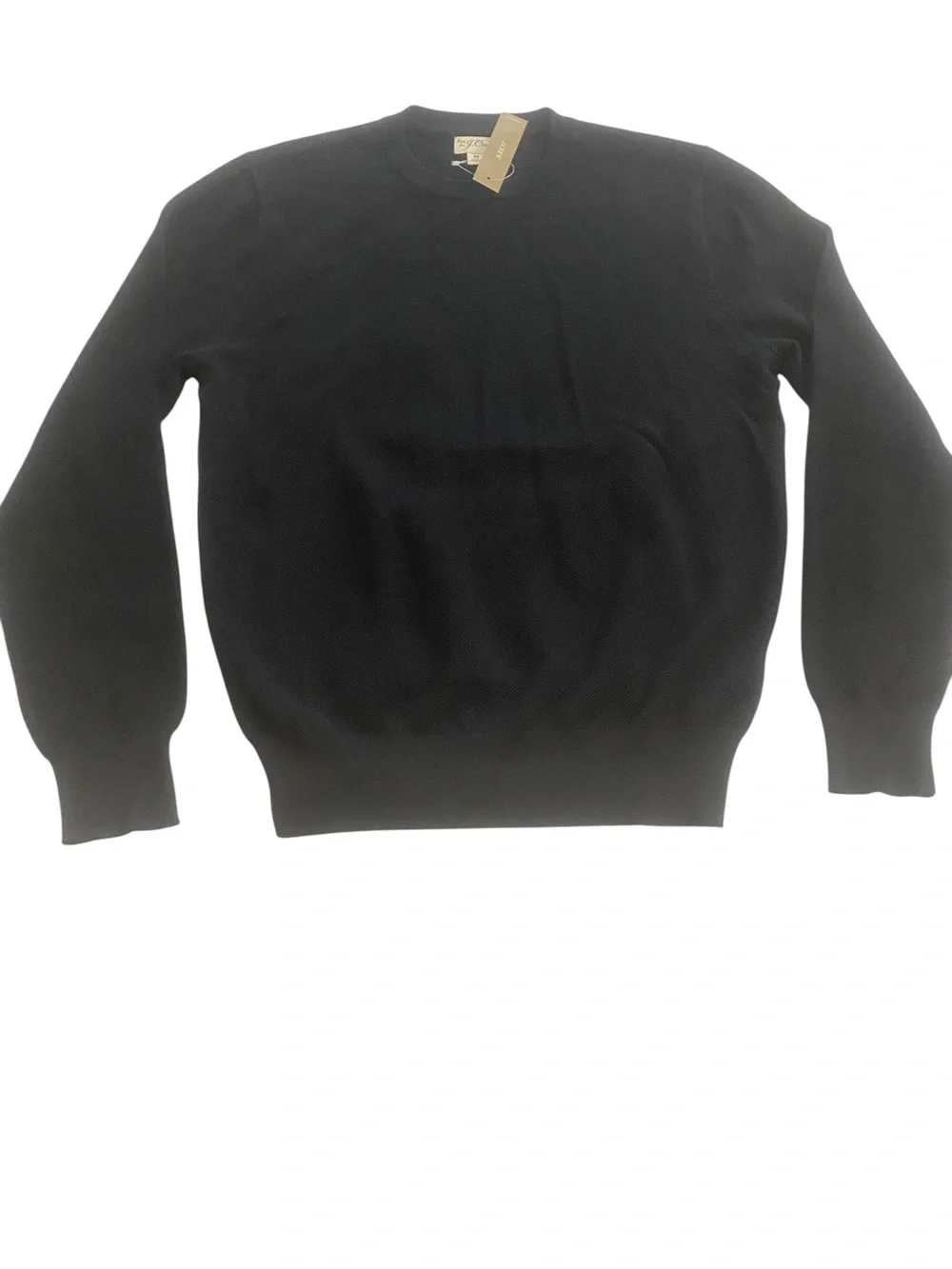 J. Crew Men's Black Crewneck Textured Cotton Knit Sweater New Size S/M